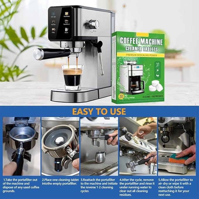 Espresso Cleaning Tablets - 30Pcs Compatible With All Major Coffee Machines