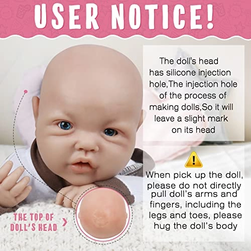 Reborn Baby Doll - 17 Inch Silicone Girl Ages 36+