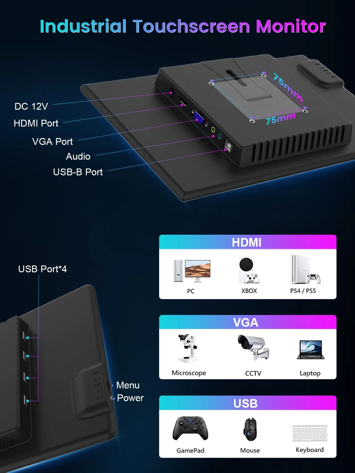 Portable Touch Screen Monitor - 1080P 13.3''
