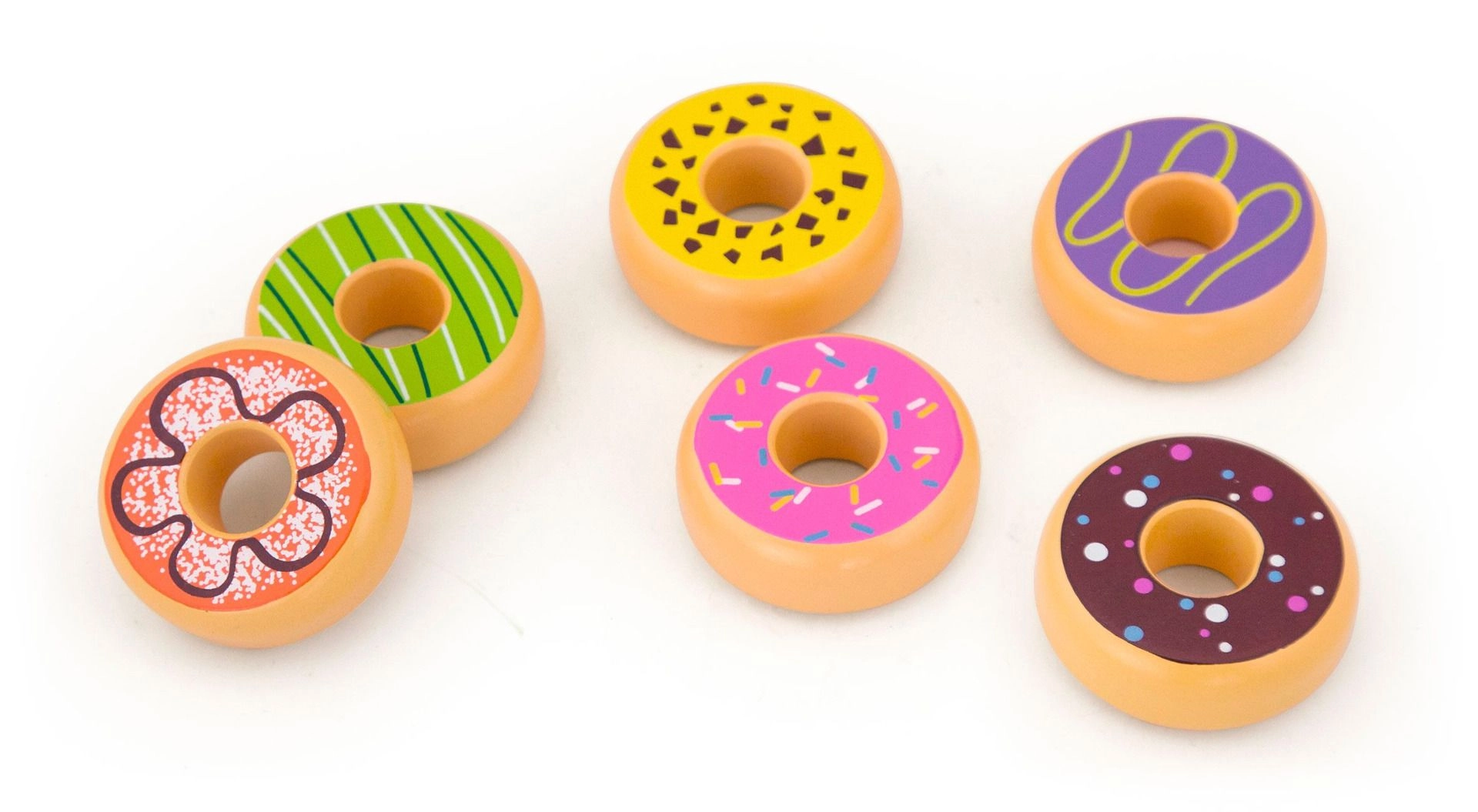 VIGA Wooden Donuts Play Set - 18 Months 6 pieces