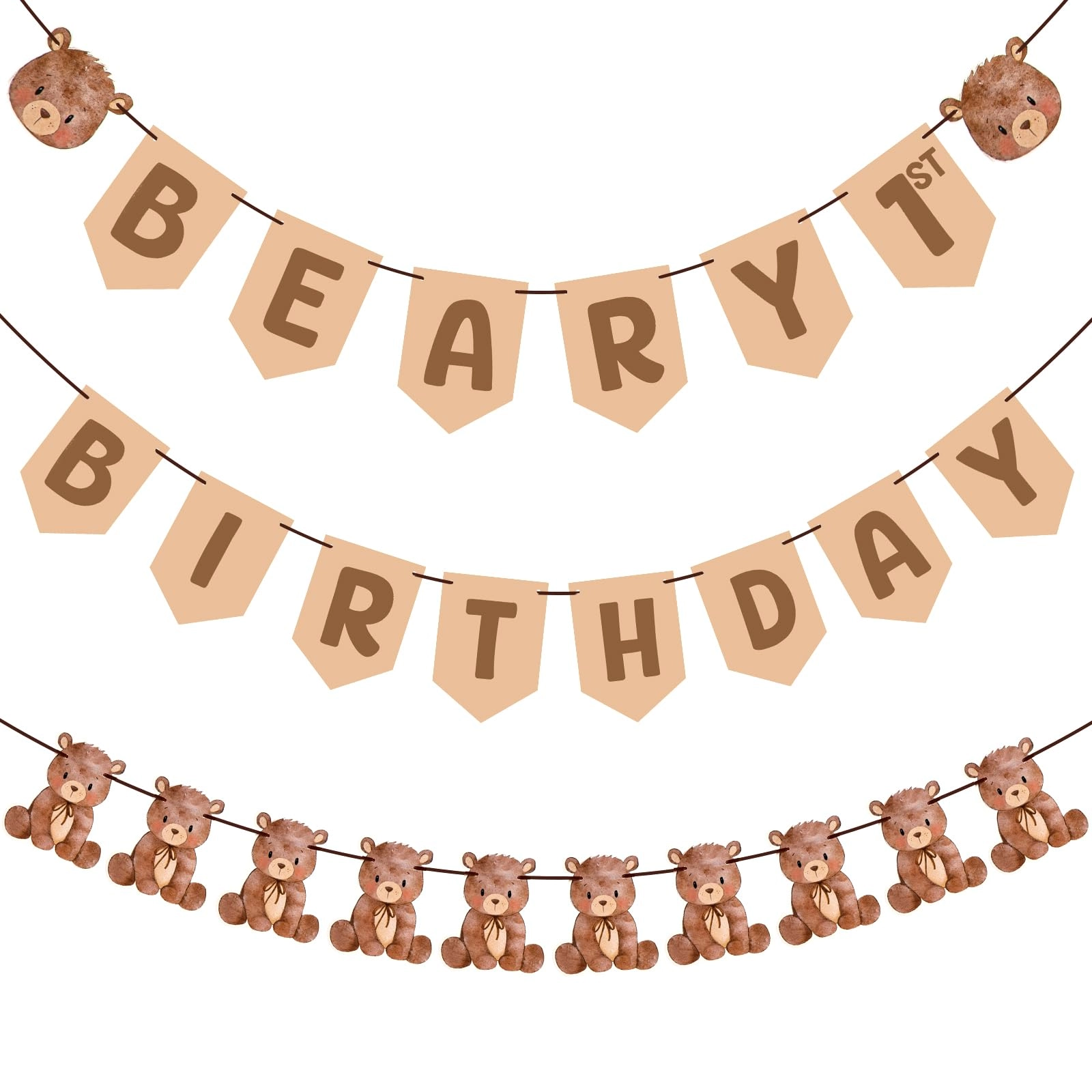 Epakh Bear birthday banner - 3.0 Count 1st birthday