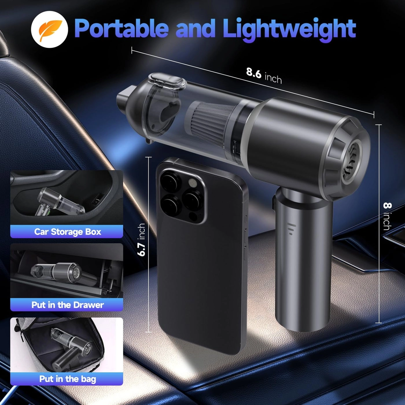Car Vacuum - 16000PA Cordless