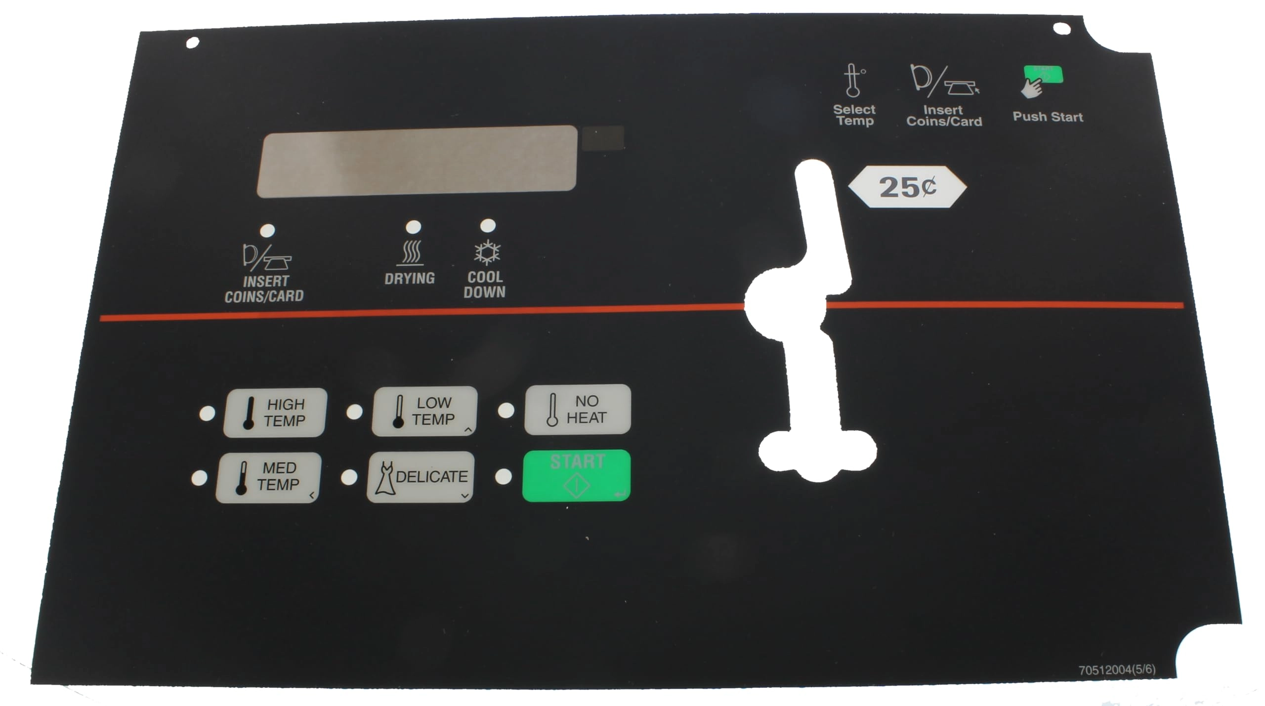 ALLIANCE LAUNDRY SYSTEMS Overlay,Control Sngl Coin H7s Sq