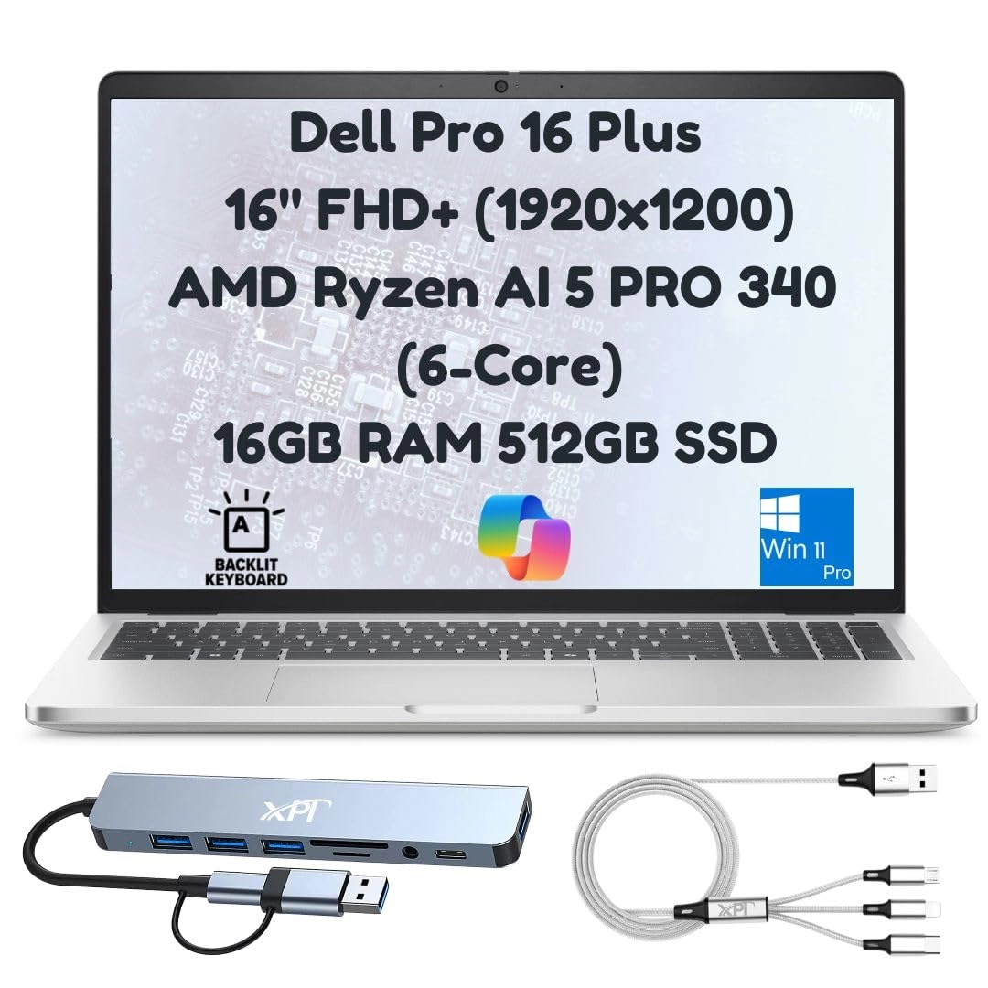DELL Pro 16 Plus PB16255 - 16'' Ryzen AI 5 PRO 340 16GB DDR5 512GB SSD