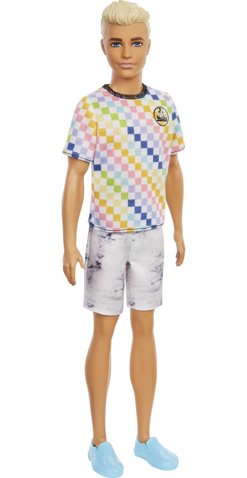 Barbie Ken Fashionistas Doll 174 - Plastic Blonde Checkered Shirt Ages 3+