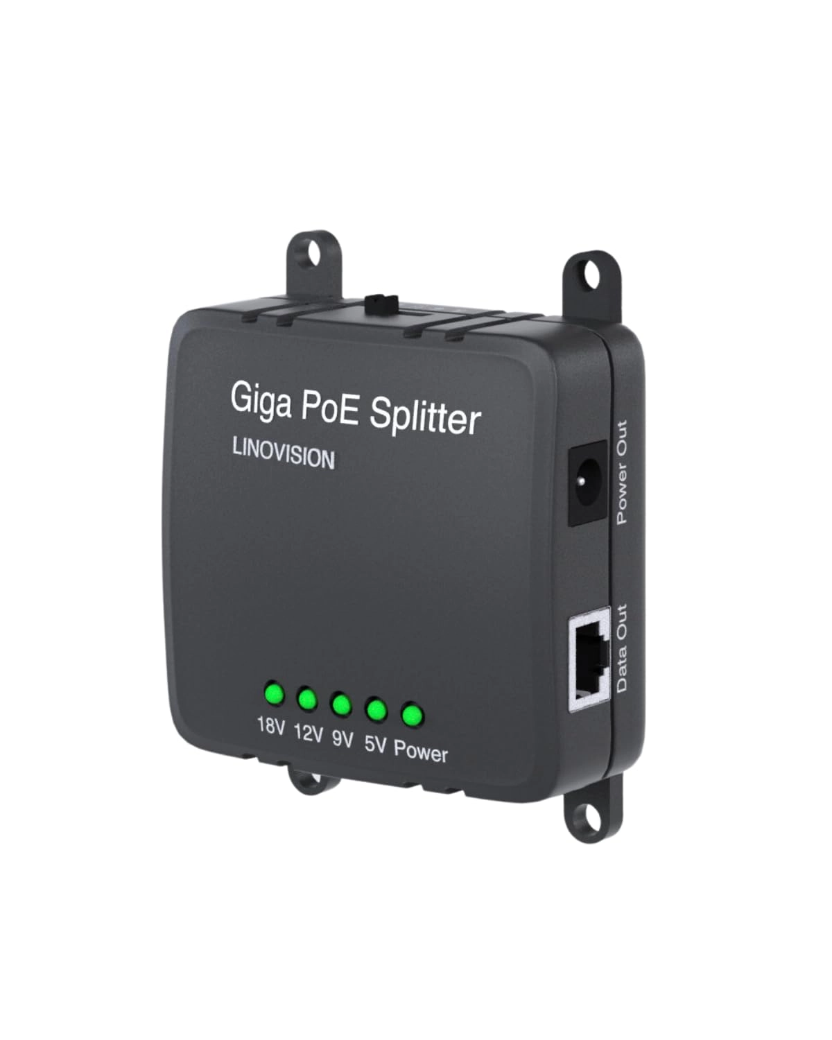 LINOVISION 30W Gigabit PoE Splitter - 5/9/12/18V IEEE802.3af/at