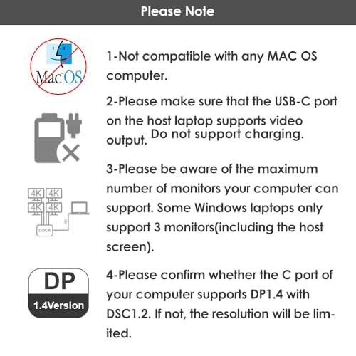 DisplayLink USB-C Triple Display Docking Station - USB-C Windows & More