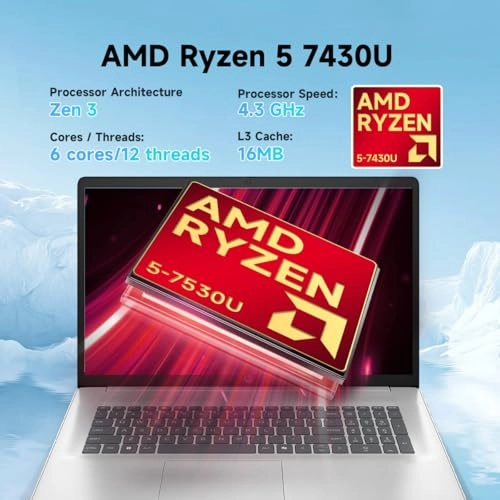 17.3 inch Touchscreen Laptop - Ryzen 5 7430U 32GB DDR4 2TB SSD