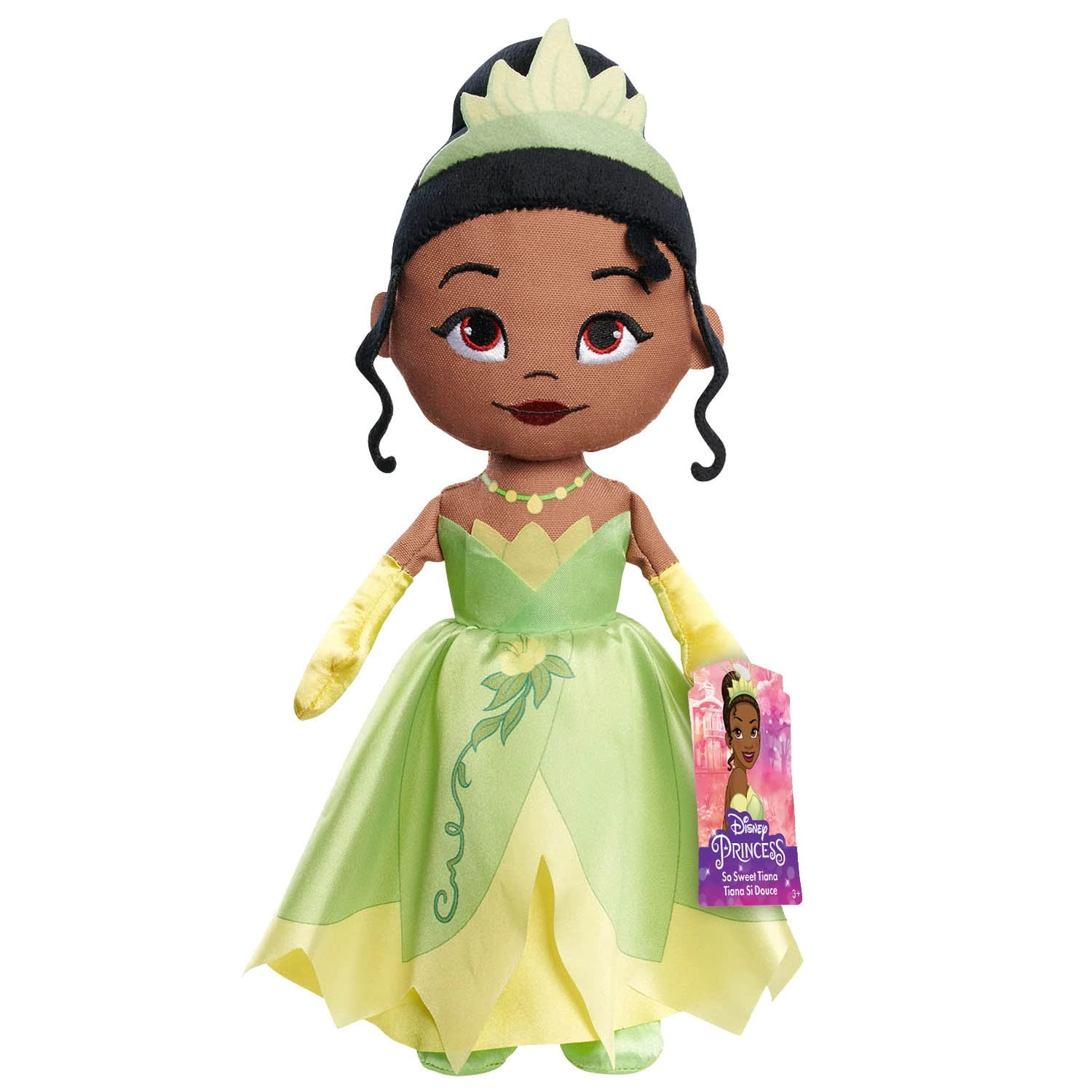 Just Play Tiana Plush Doll - 12.5-inch Black Hair Green Ball Gown Ages 3+