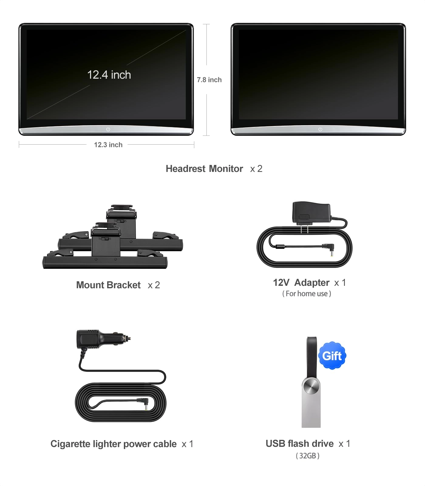 Headrest Monitor - 12.4 inch