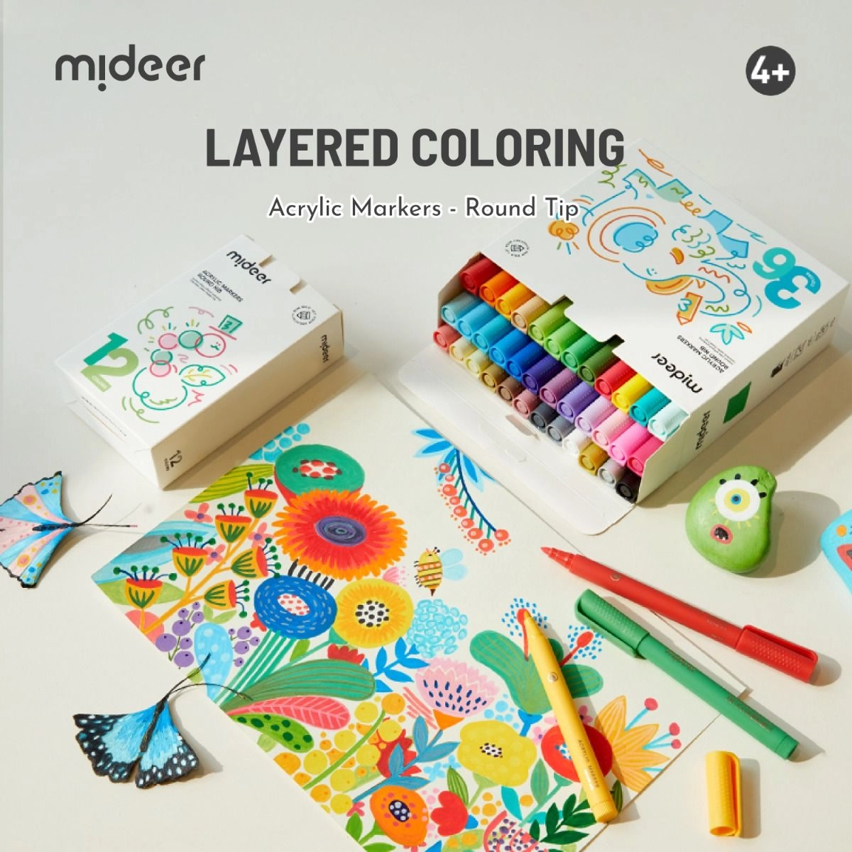 Round Nib Acrylic Markers - Multi Colour Round Nib