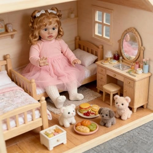 Pippa Reborn Baby Doll - 26 inch Cotton Vinyl Hand-rooted Curly Hair Ages 3+