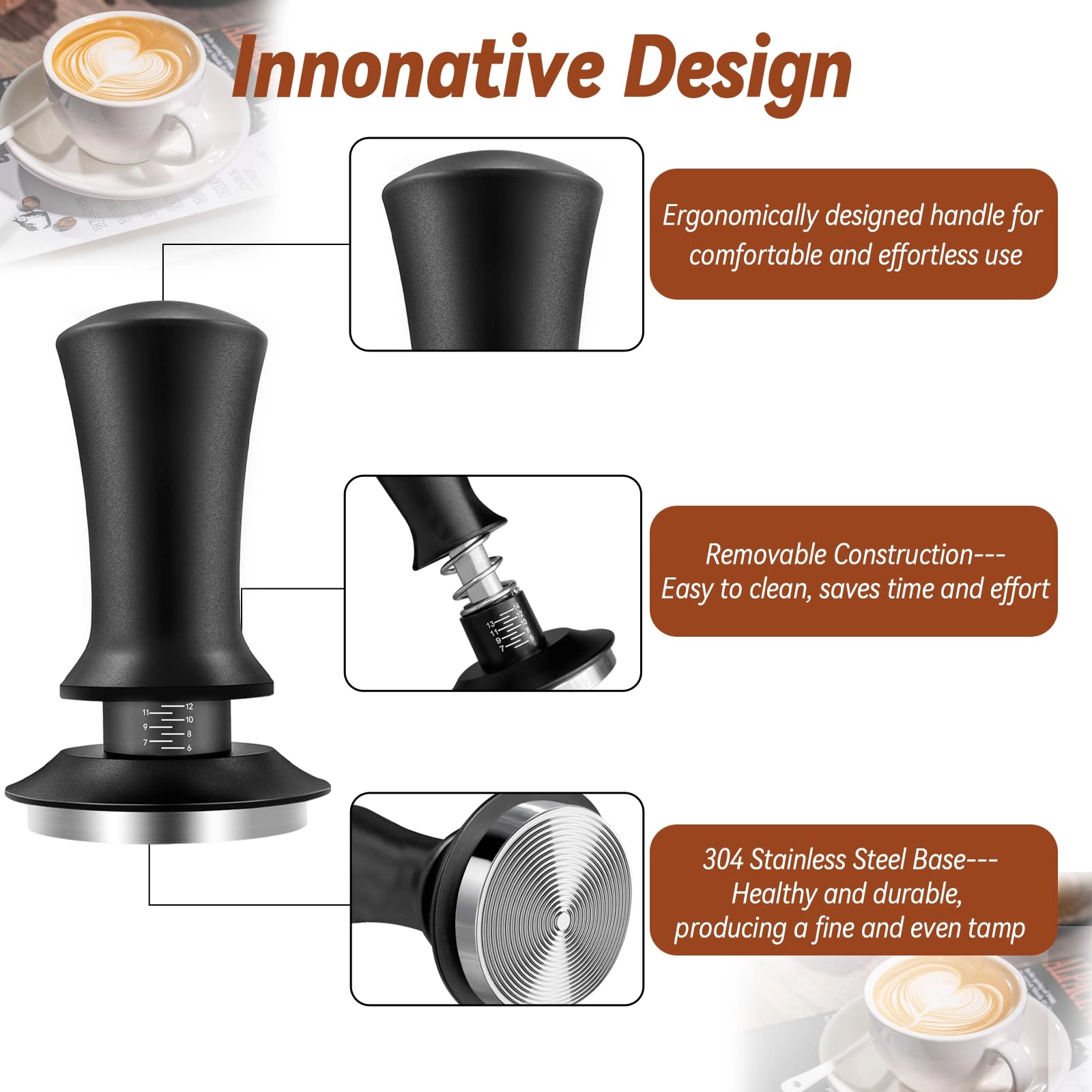 Espresso Tamper + WDT Tool + Espresso Dosing Funnel + Silicone Gel Tamper Mat + Espresso Accessories