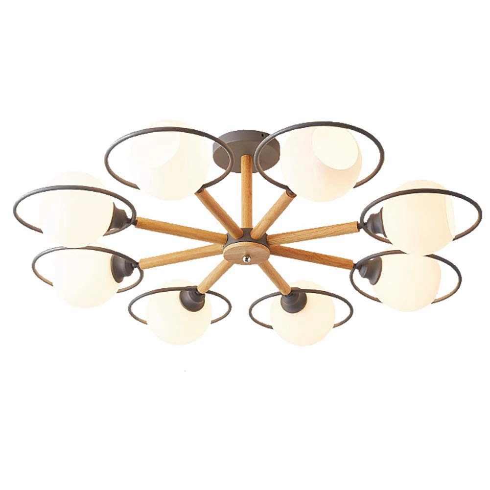 Farmhouse Wood Oak Chandelier