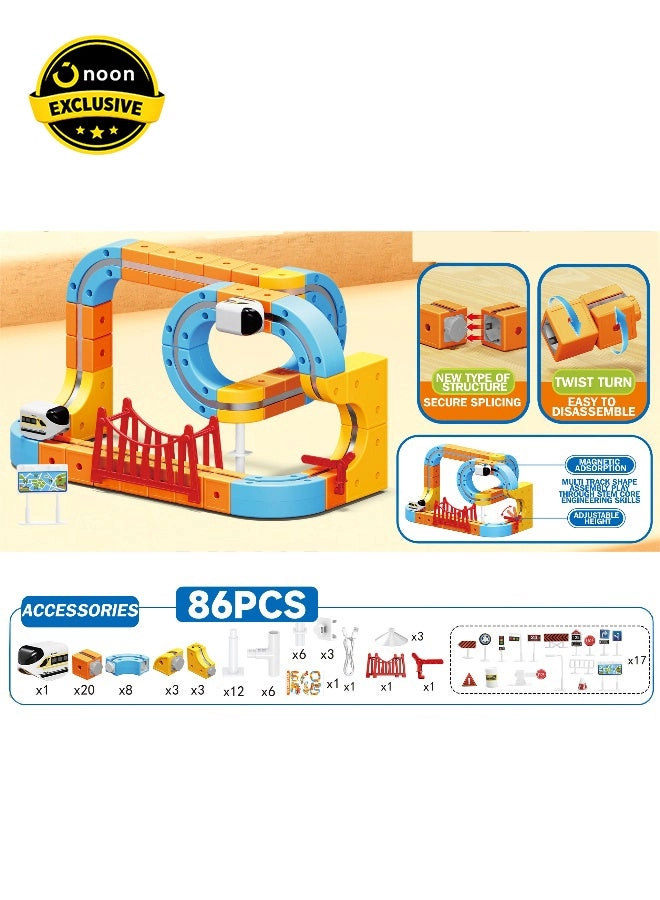 Magni Mates Versatile Magnetic Track Car Set - 86 pcs