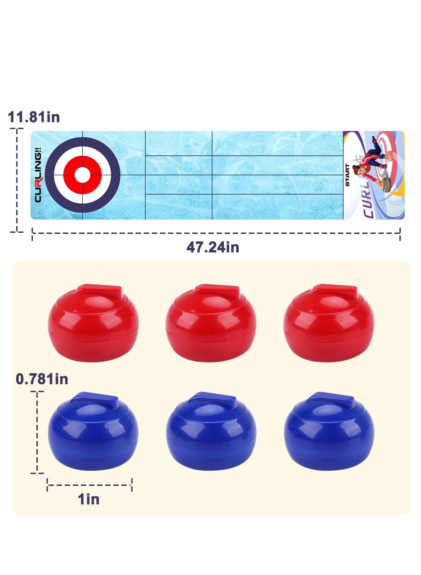 Tabletop Curling Strategy Game - Multicolour