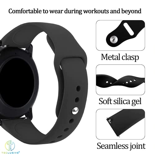 Ultra Luxury Silicone Sports Strap Band - Combo Multi Pack of 3 22mm