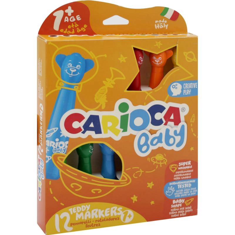Carioca Teddy Felt-tip Marker - 6 Pieces Assorted Color