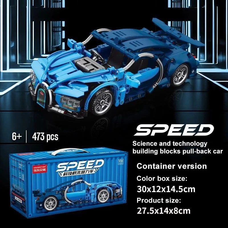 Bluejw motorized sport car building block set - Plastic