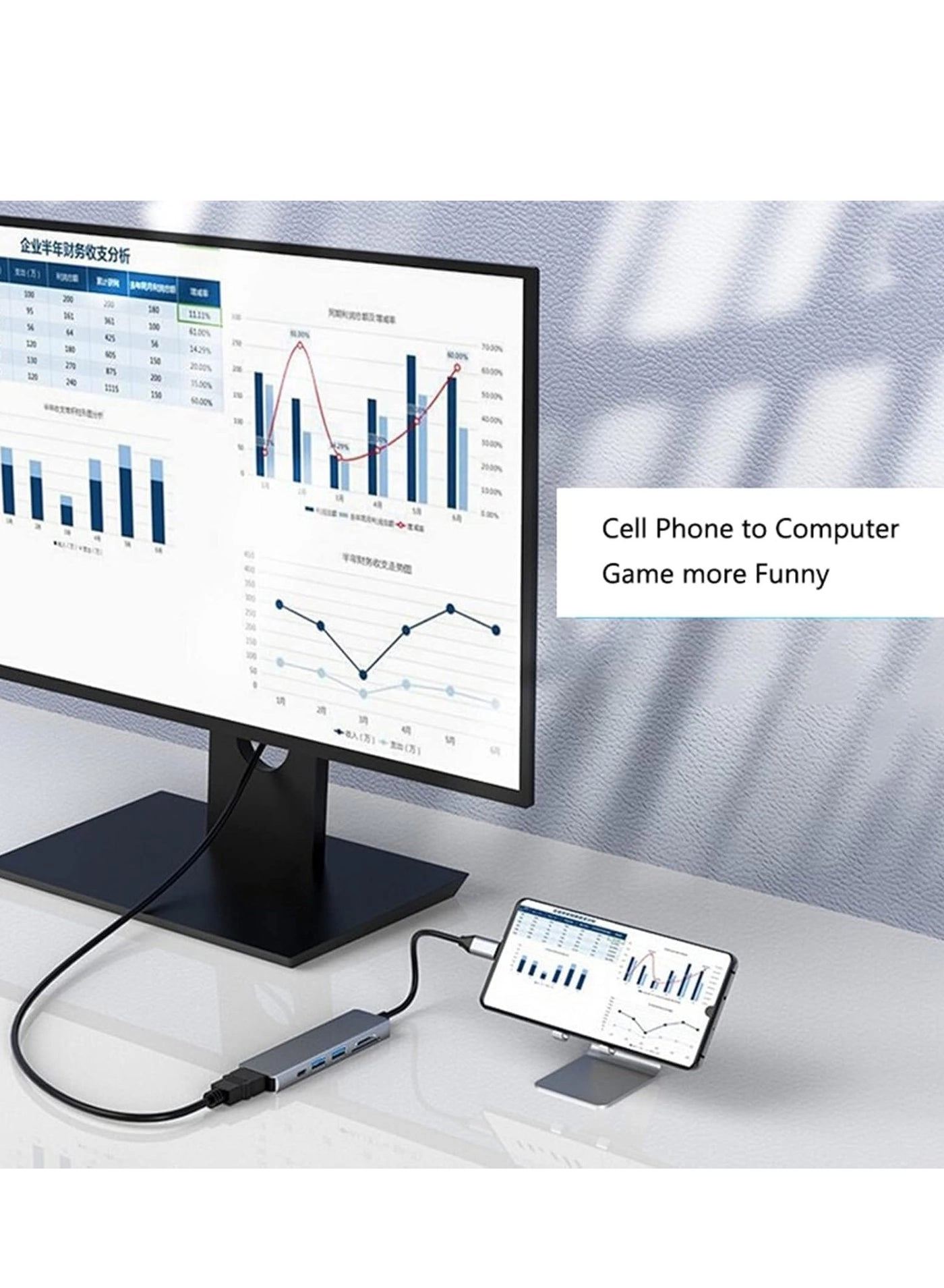 6-in-1 USB C Adapter - USB 3.0 5Gbps SD/TF Card Readers