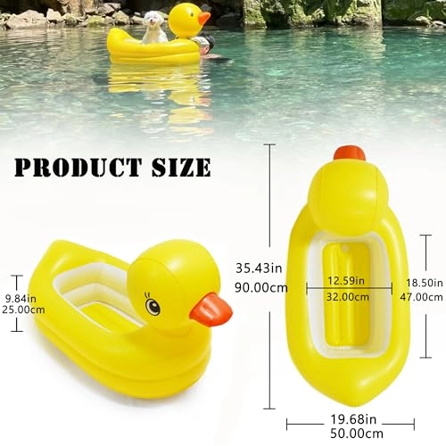 Yellow Duck Dog Pool Float + Coconut Tree Inflatable Drink Holder + Pineapple Pool Drink Float + Flamingo Inflatable Drink Holder + Collapsible Dog Bowl + Bright Colors Ball Pit