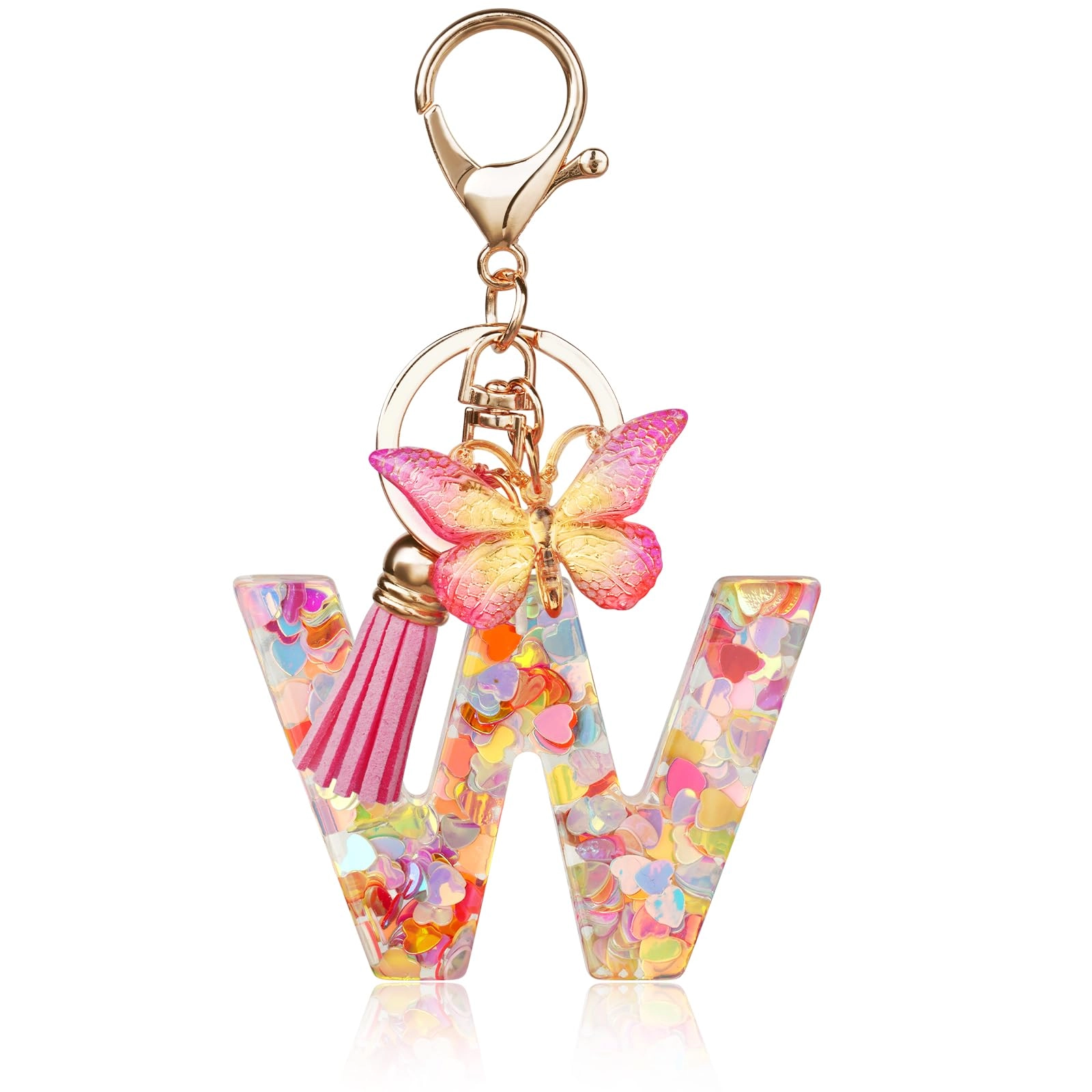 Initial Letter Keychain - Butterfly
