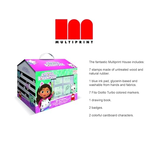 Gabbis doll house - 7 wooden stamps washable ink 7 markers drawing book
