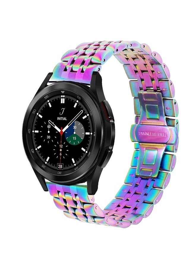 DEALELE 20mm Rainbow Watch Band for Galaxy Watch 6/6 Classic/5/5 Pro/4/4 Classic/3 - 41mm