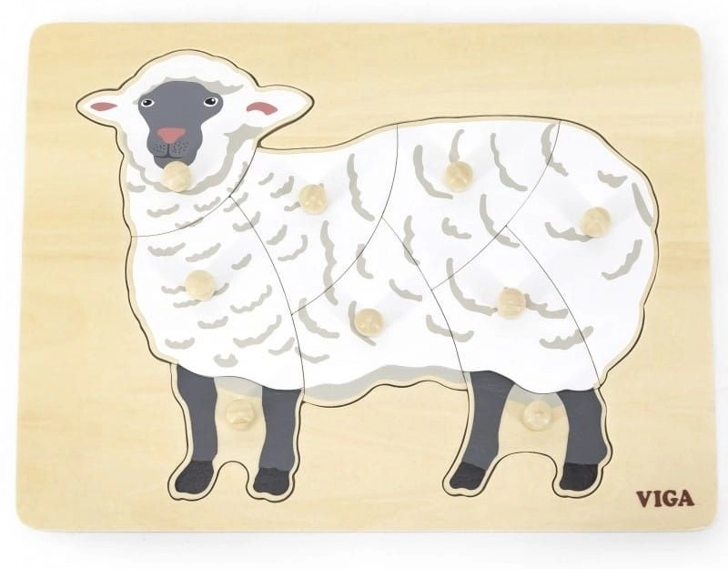 VIGA Wooden Puzzle Sheep - 3+ 9 pieces