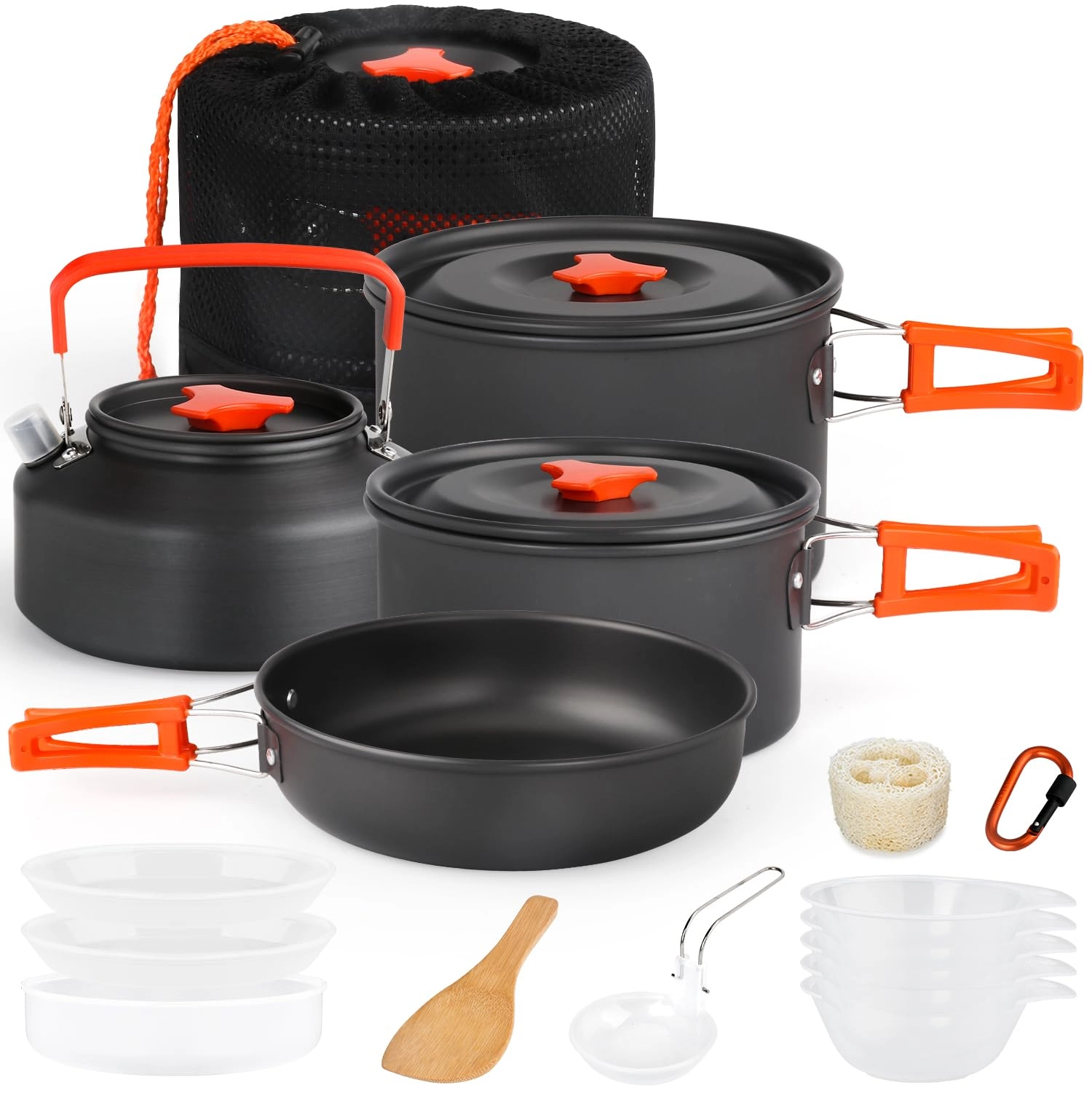 gutsdoor Camping Cookware Set - 16 pieces 2.7L 1.6L 1.1L