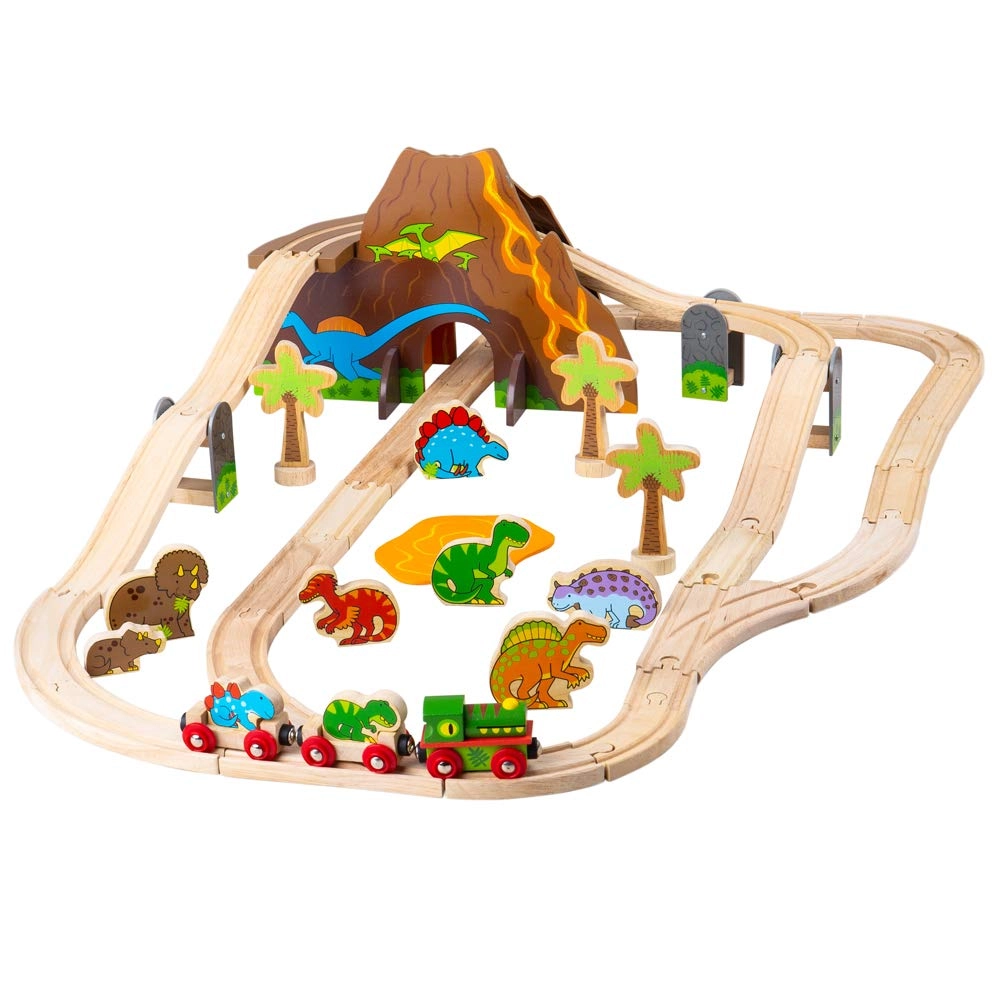 Bigjigs Rail Dinosaur Wooden Train Set - 49pc
