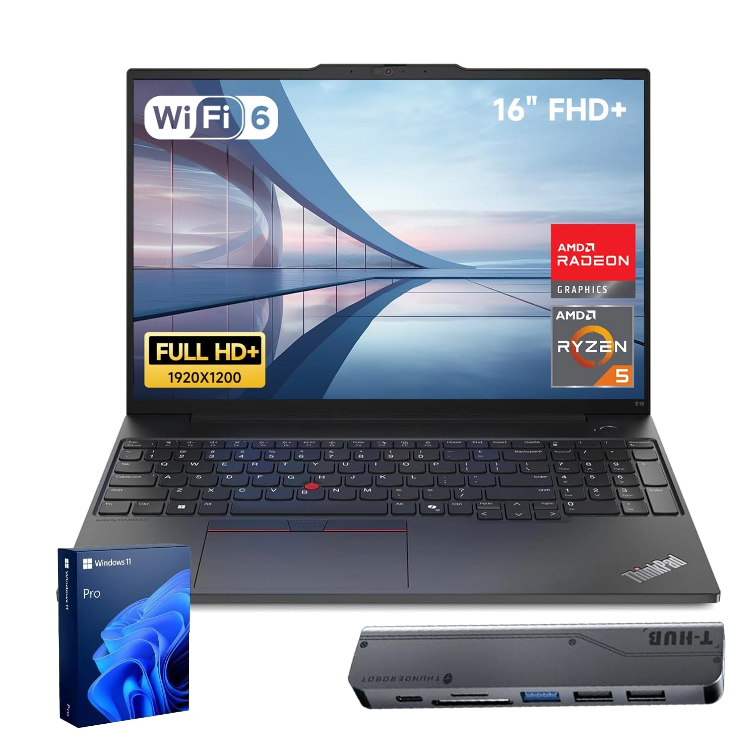 Lenovo Group, Ltd. ThinkPad E16 - 16'' Ryzen 5 7535U 32GB DDR5 1TB SSD + USB-C 100W Docking Station