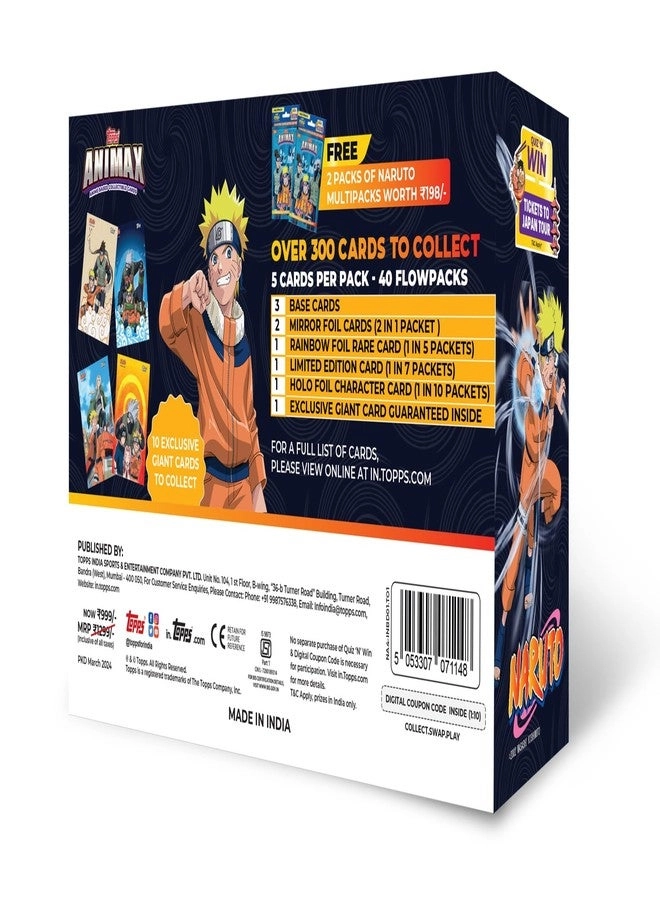 Animax 2024 Official Naruto Collectible Card Game - Jumbo Pack + Animax Multipacks