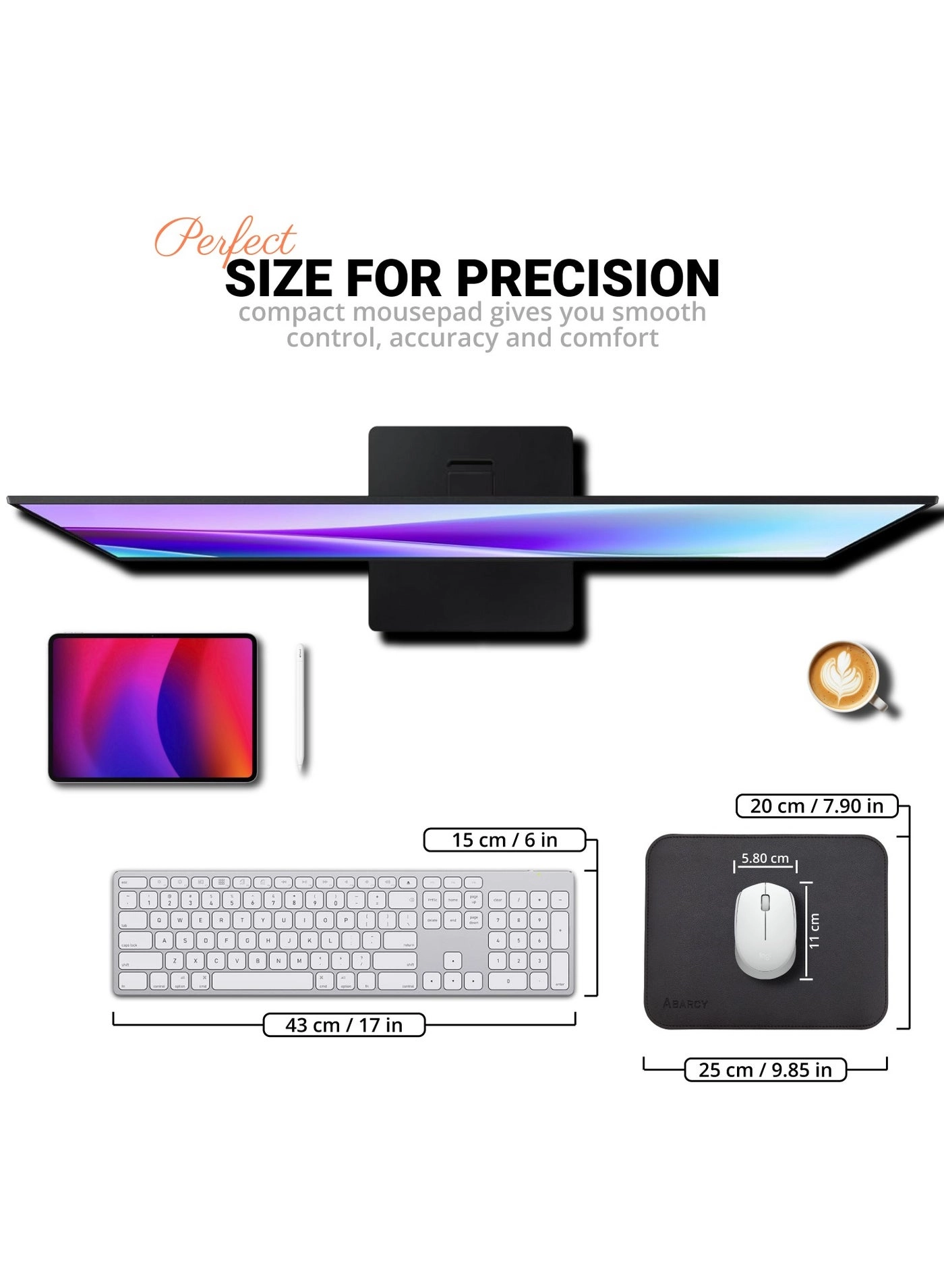 1032 Faux Leather Gaming Mouse Pad - 25x20 cm