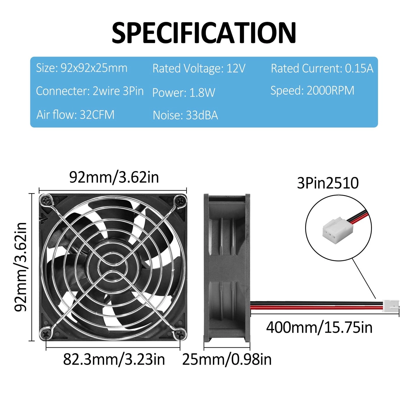 PC Fan - 2 90mm 92mm Pack