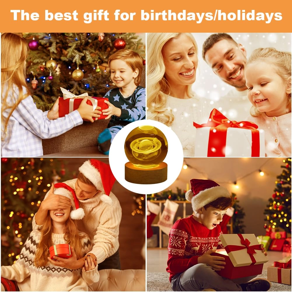 3D Saturn Planet Night Light