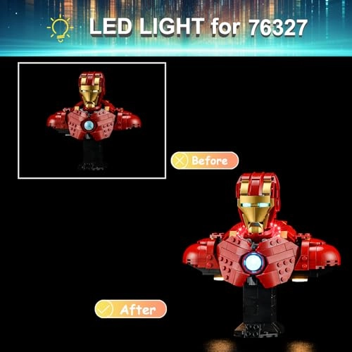 LED Light Kit for LEGO 76327 Iron Man MK4 Bust