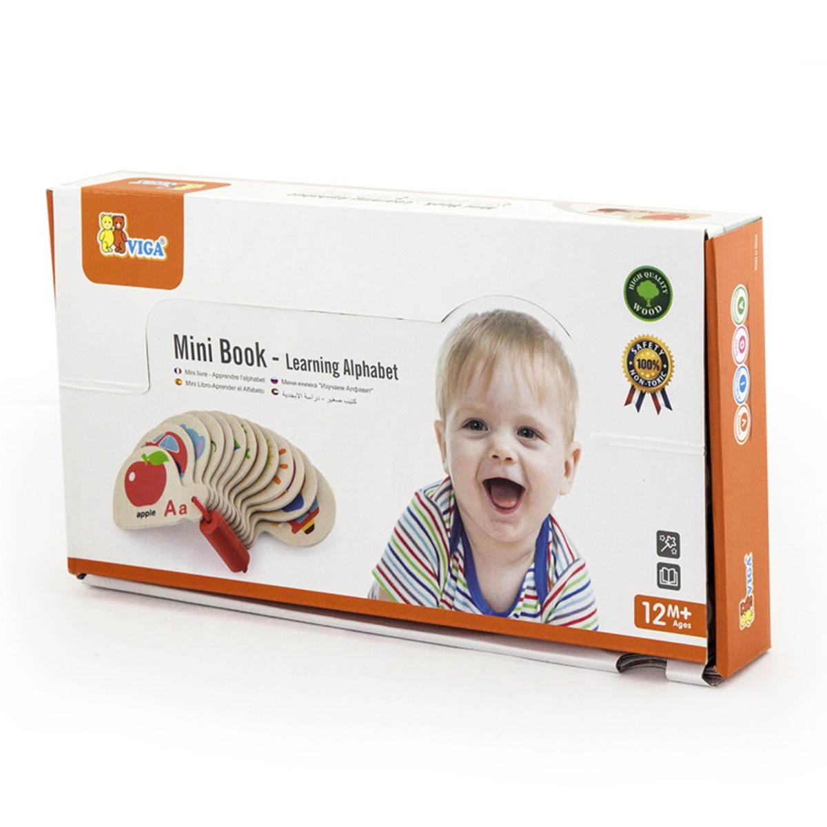 Mini Alphabet Letters Wood Book - 12 months+