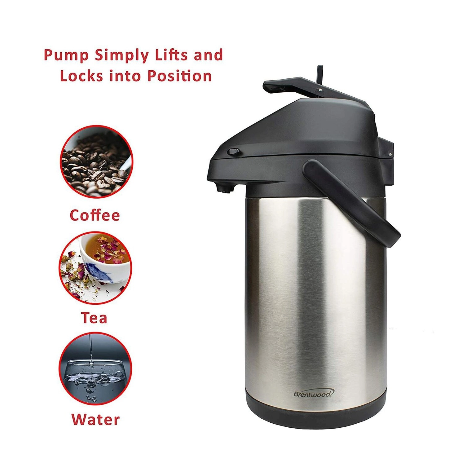 Airpot Stainless Steel Pump Vacuum Flask - 3.5L