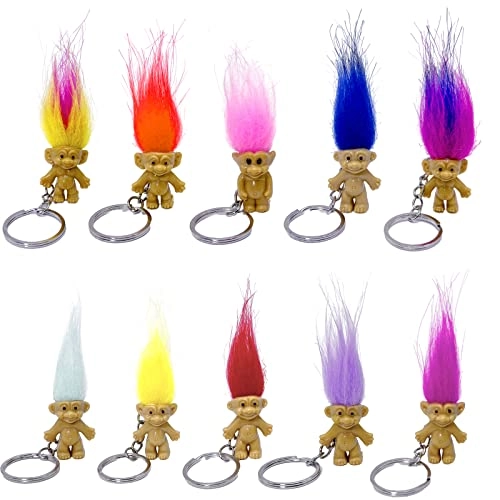 Yintlilocn troll doll - 10 Pack Keychain