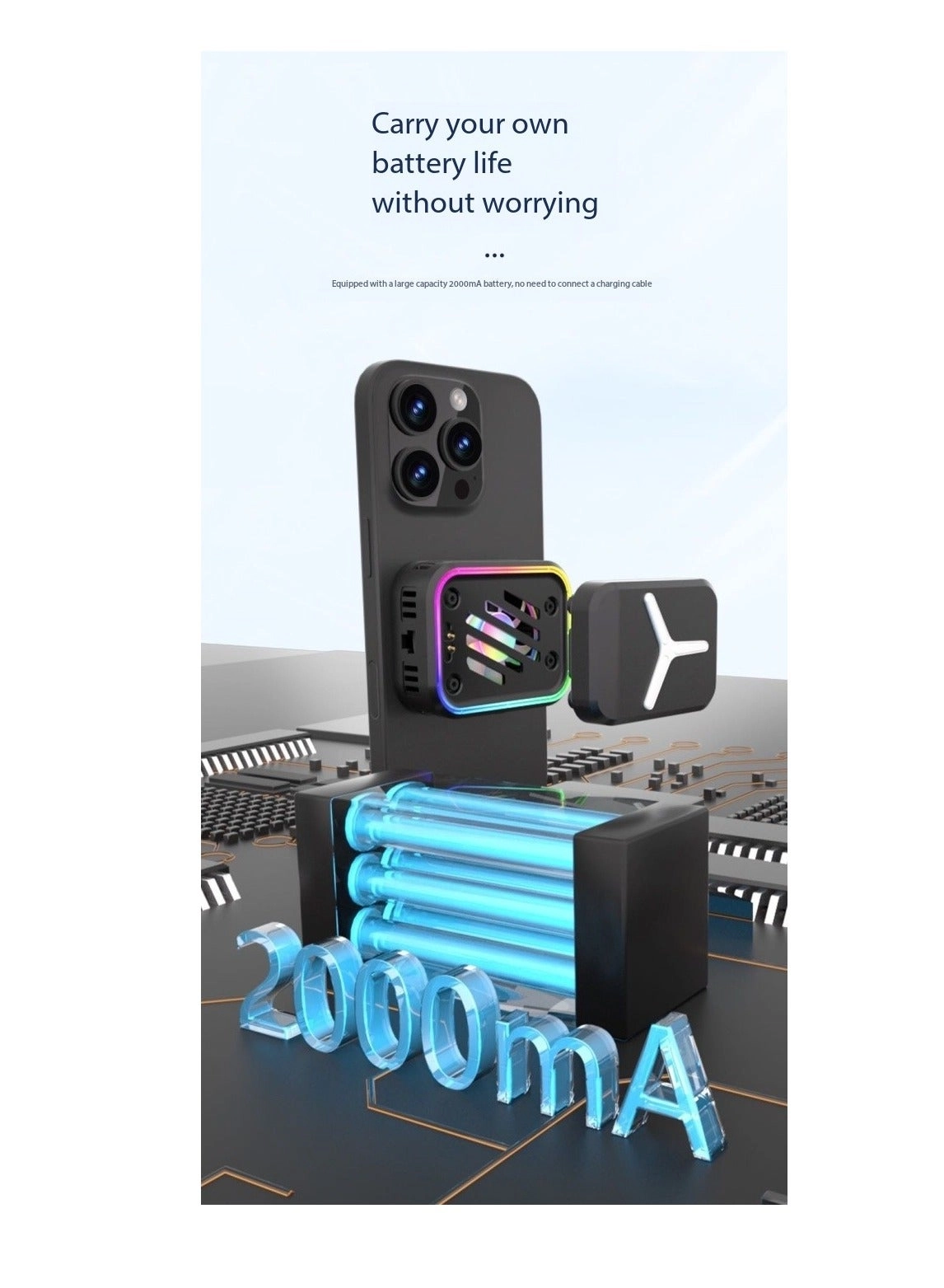Cell Phone Cooler - Magnetic Cooling Fan Wireless Charging