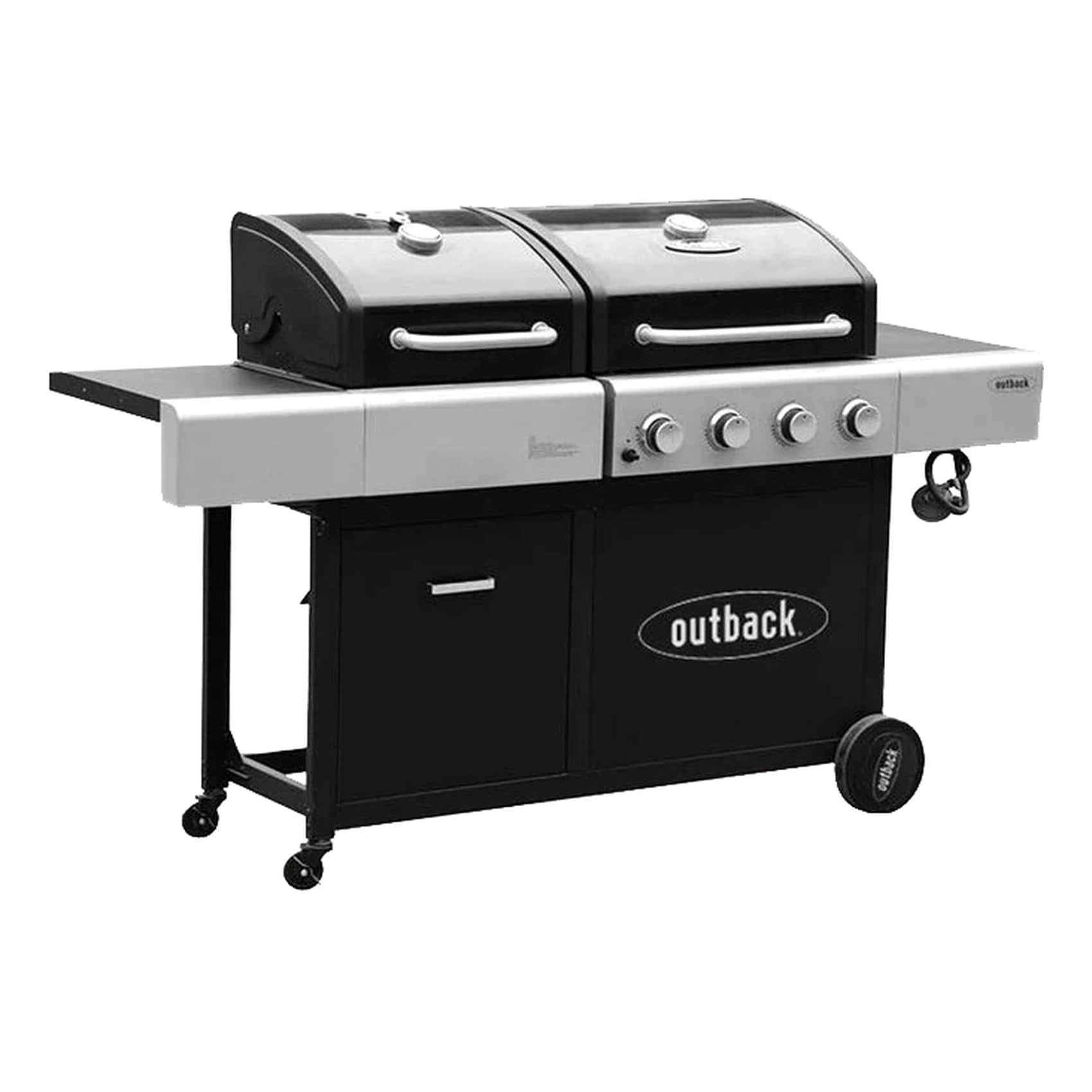 Outback Dual Fuel Charcoal and Gas 4 Burner BBQ