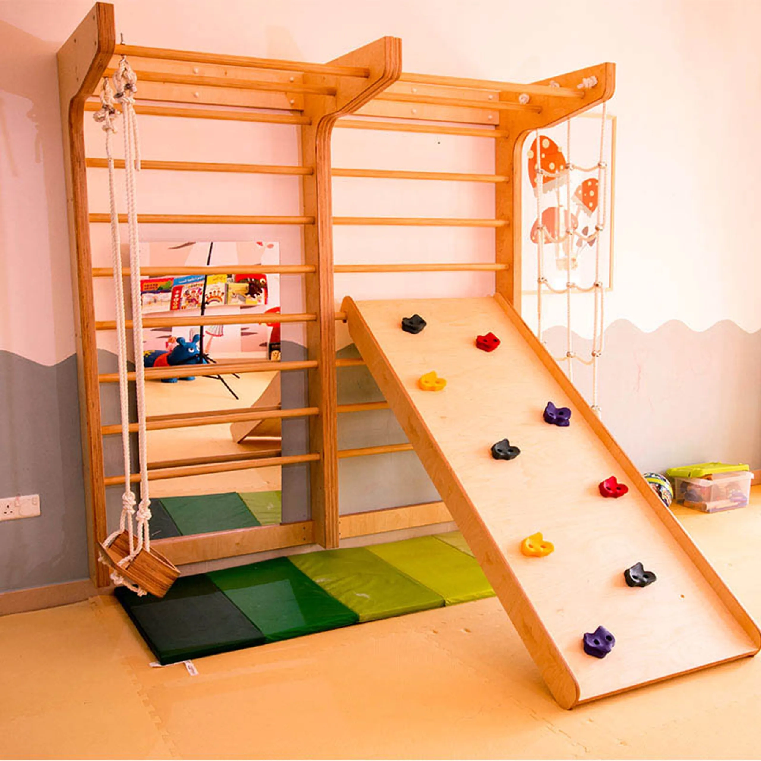 Double Swedish Wall - With Climbing Ramp 200 x 220 cm