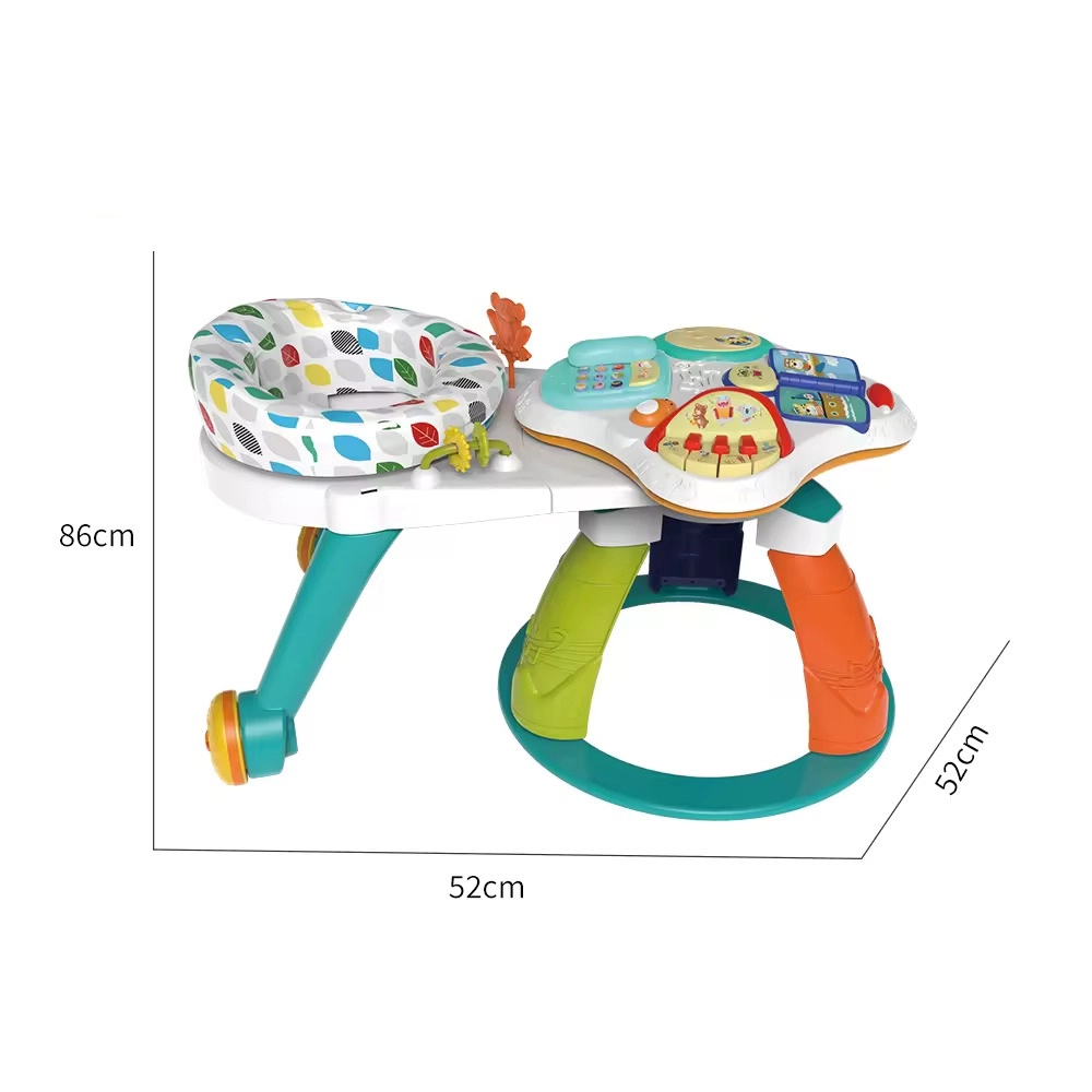 3-In-1 Baby Walker Rotating Chair & Table Playset - Pink Suitable for 6 months and above