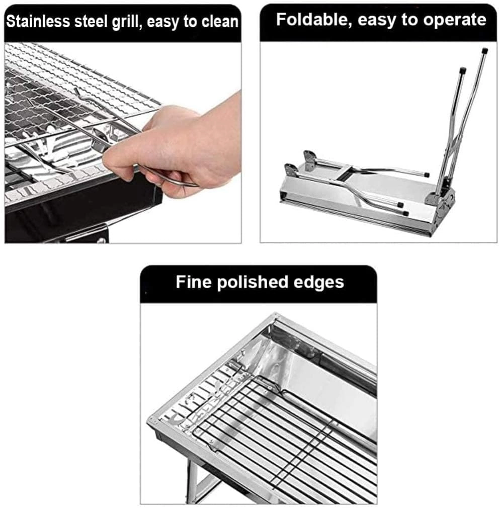 Portable Stainless Steel Charcoal Grill - Charcoal