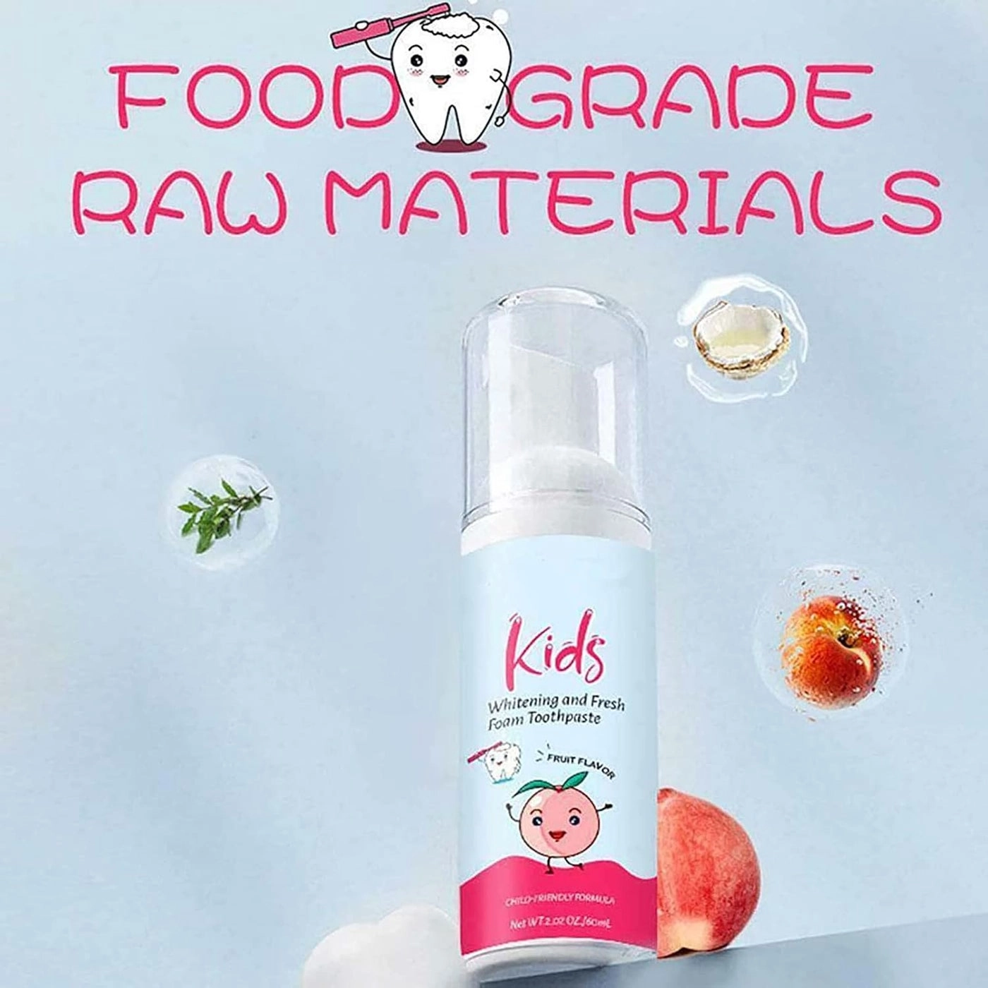 Foam Fruit Flavor Toothpaste Kids 60ml