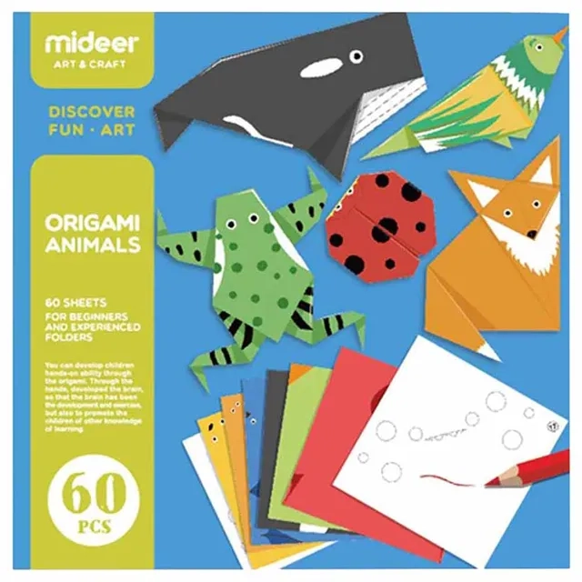 MIDEER Origami Kit Animals - 60 pcs