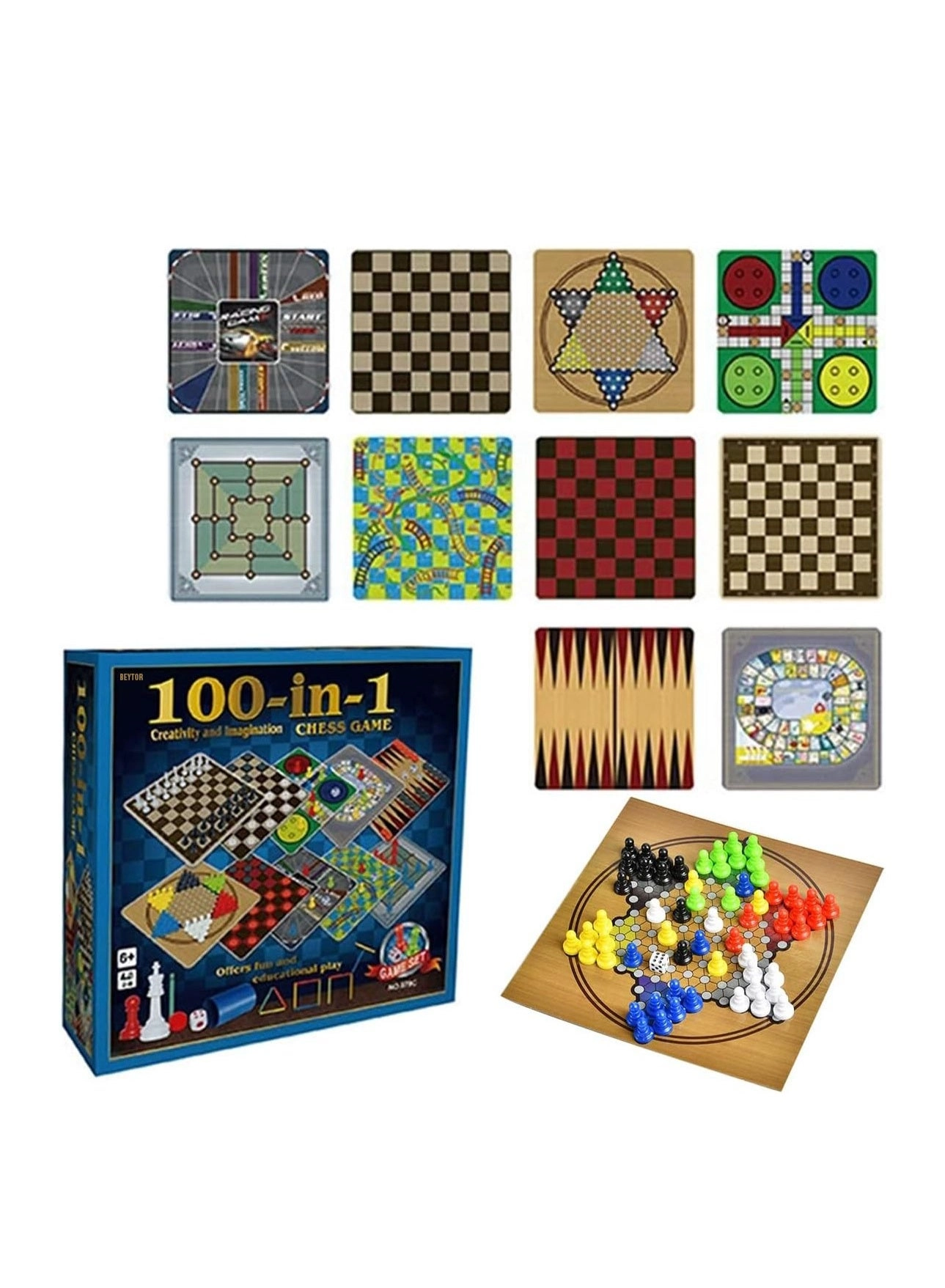 Beytor 100 Board Games - multicolour English Set