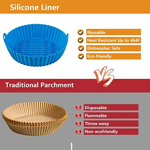 Air Fryer Silicone Liners - Silicone 3 Pack