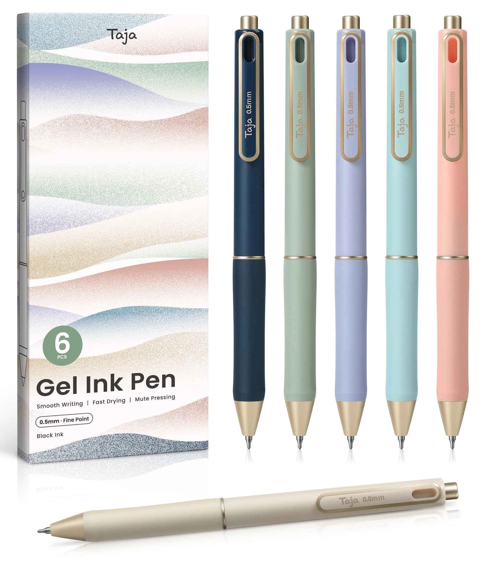 Taja Gel Pens - 6 Pcs 0.5mm